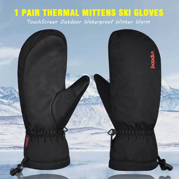 1 pair winter warm portable outdoor waterproof wind proof snowmobile ski gloves sports insulated thermal mittens cycling hiking